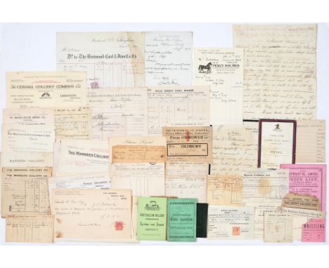 Local Interest. A collection of manuscript and printed coal mining ephemera, mostly 19th and early 20th c, including a [4]ff 