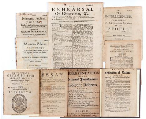 English newspapers and tracts, 17th &amp; 18th c,&nbsp;including&nbsp;A Fourth Collection of Papers Relating to the Present J