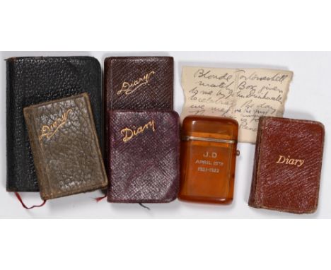 John Drinkwater (1882-1937), poet and dramatist,&nbsp;his pocket diaries for 1924, 1926, 1927, 1930 &amp; 1933, mixed roan bi