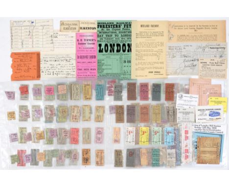 Local Interest. A collection of 19th c and later printed Ilkeston transport ephemera, 19th c and later, mostly railwayana,&nb