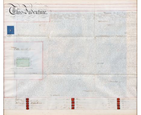 Staffordshire. A mid-Victorian parchment manuscript indenture,&nbsp;dated 8th March, 1865, between Henry Paget, 2nd Marquess 