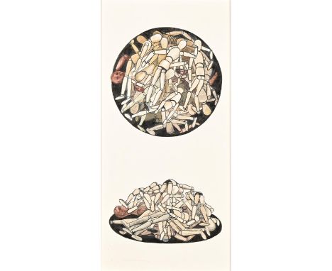 Derek Carruthers (1935-2021) - Untitled (lay figures), mixed media on wood, 120.5 x 45cm and smaller (2) Good condition