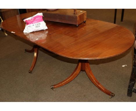 An early 20th century mahogany twin pedestal dining table with one additional leaf, 208cm fully extended; and a George III ma