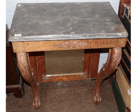 A marble topped console table 