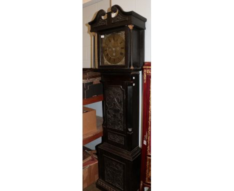 ~ A thirty hour longcase clock, square brass dial signed Ivison, Jeristow, late 18th century and later, later case