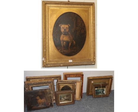 English School (19th century) Portrait of William Young Kirk Young's bulldog, oil on board; with another; together with style