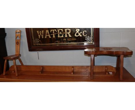 Yorkshire oak spinning chair, similar mantel shelf and stool