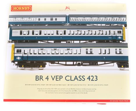 A Hornby Railways OO gauge BR4 VEP Class 423 Train Pack (R3143). Comprising BR4 VEP class 423 DTCL ‘S7669’ / BR 4VEP class 42