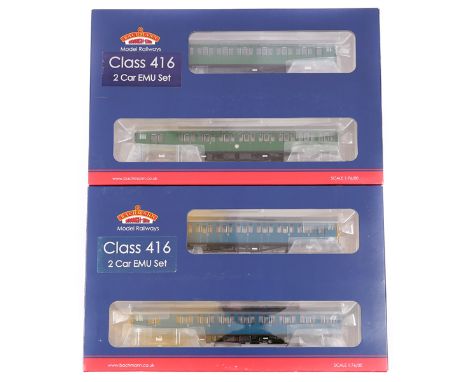 2 Bachmann Model Railways OO gauge Train Packs. A Class 416 2-Car EMU 5764 set (31-375) 2EPB multiple unit in BR blue. Plus a