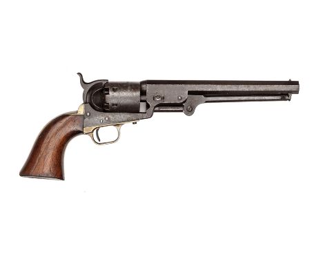 A 6 shot .36” Colt Model 1851 Navy percussion revolver, number 23494 (1853) on all parts, with New York City address, naval s