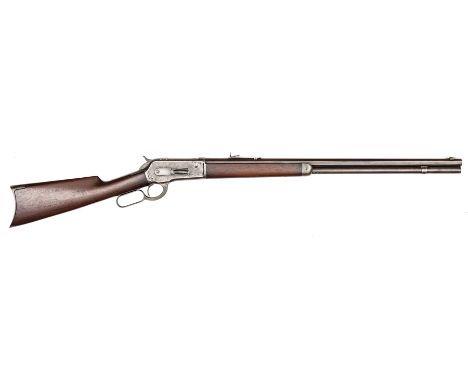 A 38-56 W.C.F. Winchester Model 1886 full tube magazine underlever rifle, 44½” overall, octagonal barrel 26” with 2 line addr