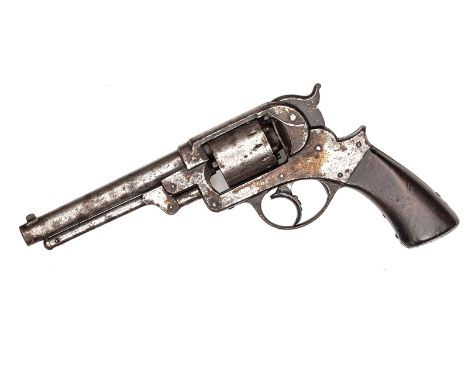 A 6 shot .44” Starr Arms Co DA Army percussion revolver, number 2422, the frame stamped “Starr Arms Co New York” and patent d