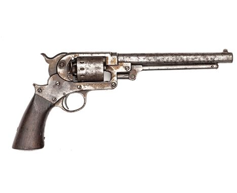 A 6 shot .44” Starr Arms Co SA Army percussion revolver, number 24268, the frame stamped “Starr Arms Co New York”, and patent