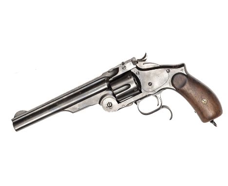 A 6 shot .44” CF “Smith & Wesson 3rd Model Russian” SA revolver, by Ludwig Loewe Co of Berlin, number 46618, the 6½” barrel w