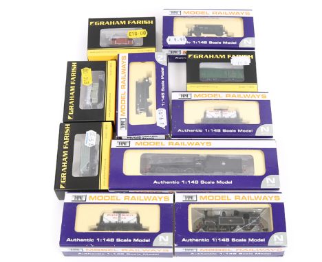 A small quantity of Graham Farish/Dapol N gauge railway. Including 2 steam locomotives – A BR class Q1 0-6-0 tender locomotiv