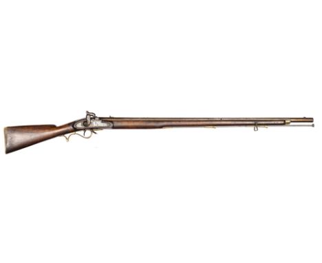 A 10 bore East India Company percussion musket, c 1840, 55” overall, sighted barrel 39” with London proofs and EIC viewer’s m