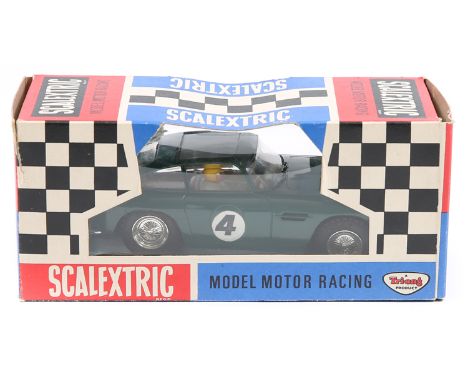 Scalextric Aston Martin DB5. In British Racing Green livery, RN 4. Boxed, some light creasing. Vehicle VGC See internet 