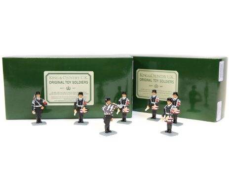 2 King & Country sets. Leibstandarte – LAH6 1 of 2 and 2 of 2 – 11 Piece Band formed of 6 players and 5 players (as boxed). A