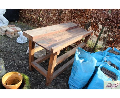 A wooden work bench