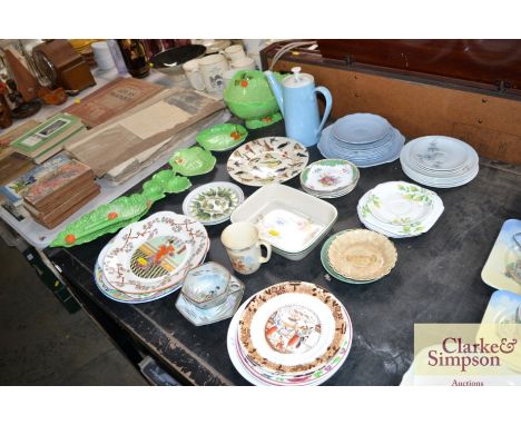 A quantity of various china to include Emma Bridgewater plate; Carltonware leaf plates and bowl etc