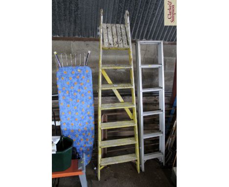 A wooden step ladder