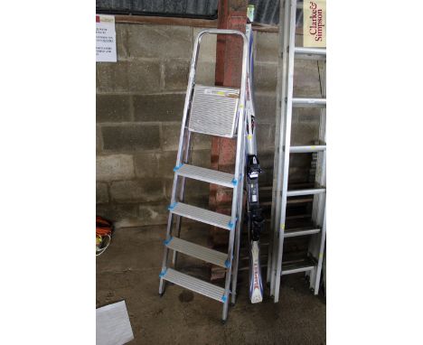 An aluminium step ladder
