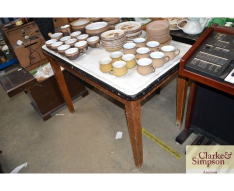 An enamel topped kitchen table AF