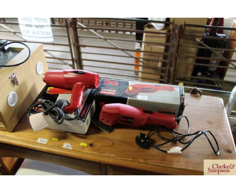 A hot air gun and a Power Devil sander 