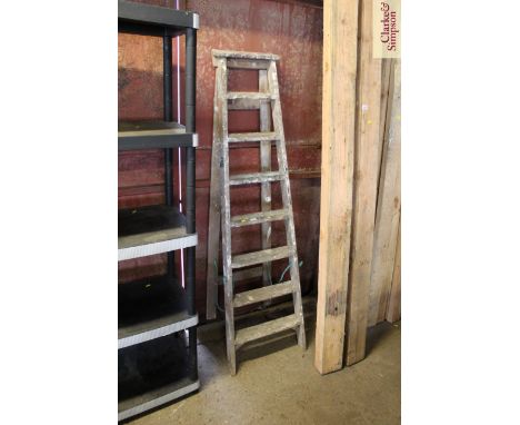 A wooden step ladder