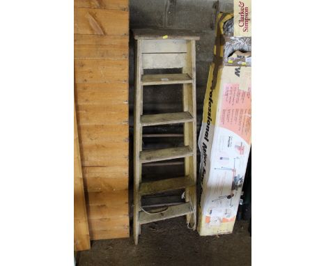 A wooden step ladder