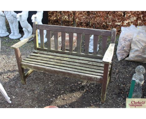A wooden garden bench