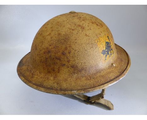 British WW2 style 8th army helmet with the 'Desert Rats' logo to side.