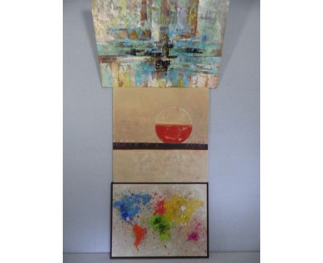 Three large abstract prints