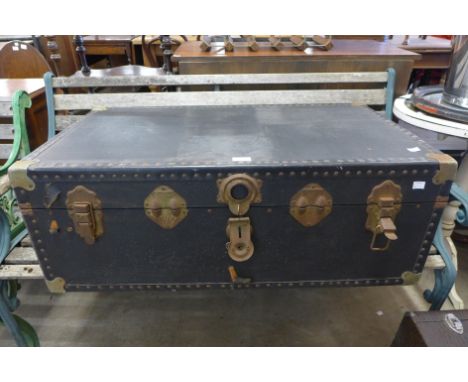 A banded steamer trunk 