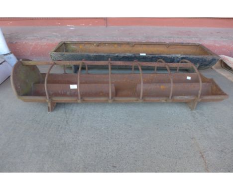 A cast iron feeding trough 