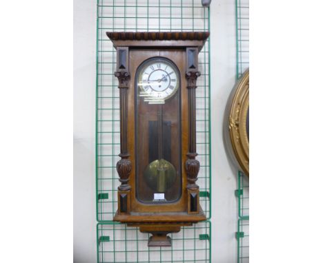 A 19th Century walnut Vienna regulator wall clock 