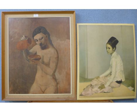 A Pablo Picasso print, a Sir Gerald Kelly print and two others 