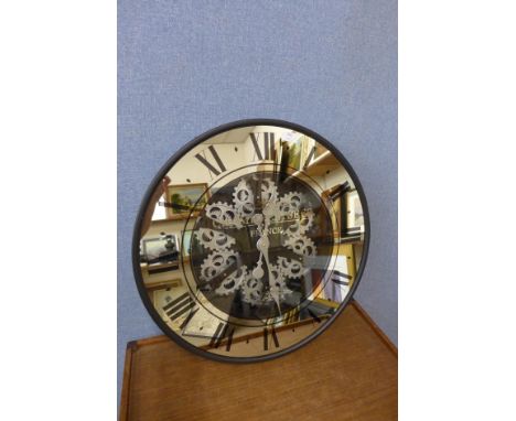 A French style skeleton circular wall clock 