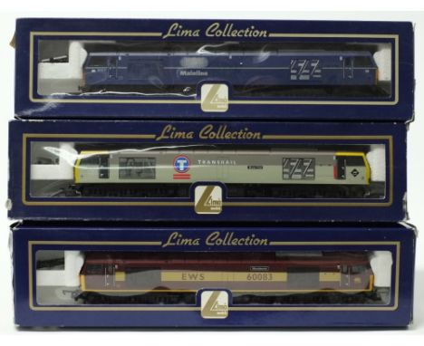 Lima Collection, three class 60 diesel locomotives: in various liveries, all boxed.
