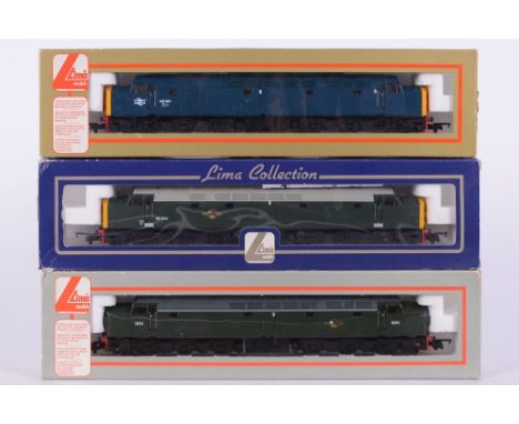 Lima , three class 40 diesel locomotives: various liveries, all boxed. 
