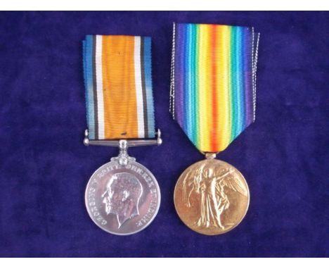 A WWI pair '38418 Pte. R Hickman Glouc R':, War Medal and Victory Medal.