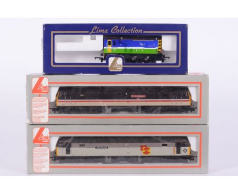 Lima , two class 47 diesel locomotives and a diesel shunter: various liveries, all boxed. 
