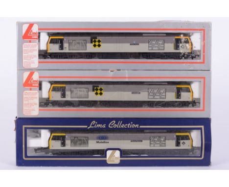 Lima , three class 60 diesel locomotives: various liveries, all boxed. 
