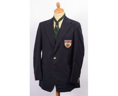 A BRDC Club members blazer by  H Huntsman & Sons, London:,  Royal Navy single breast with embroidered  badge to pocket and gi