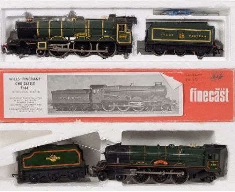 A Tri-ang 4-6-2 locomotive 'Princess Elizabeth' in BR livery, a Lima 4-6-0 'King George V' in GW livery and a Wills 'Finecast