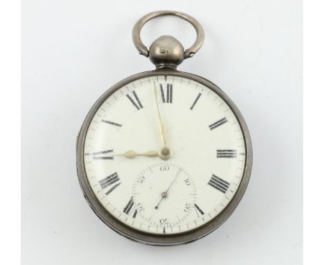 Crank roller lever watch, Massey type 2, unsigned, no. 3187, plain steel balance, in silver open face case, 1826.