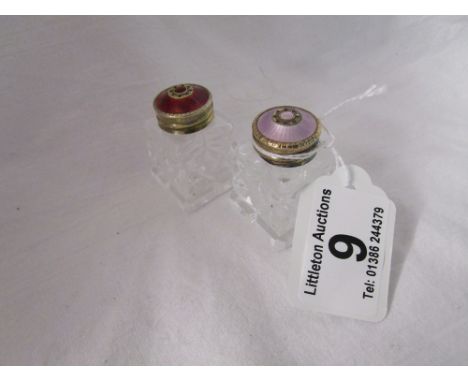 David Anderson (Norway) silver & enamel topped salt & pepper