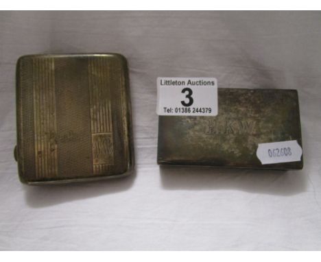 Silver cigarette case and matchbox holder