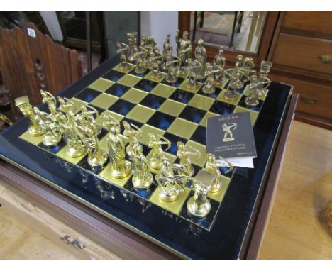Decorative chess set with wooden case