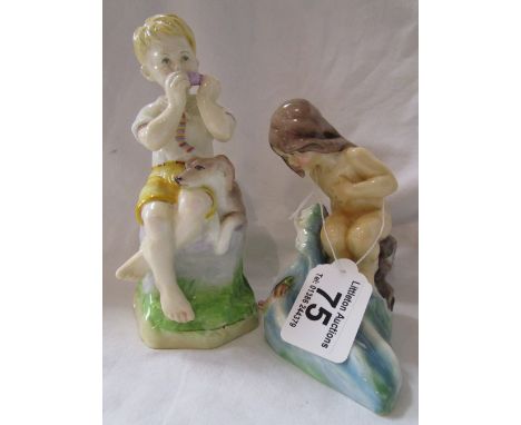 2 Royal Worcester figures - 'June' & 'August' by F G Doughty